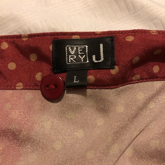 Red and Gold Polka Dot Fit and Flare Dress Size L - Picture 3 of 4